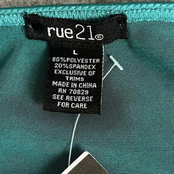 Rue 21 Cocktail Slip Dress Womens L Teal Tulip Hem Feminine Romantic Date Night - Picture 10 of 16